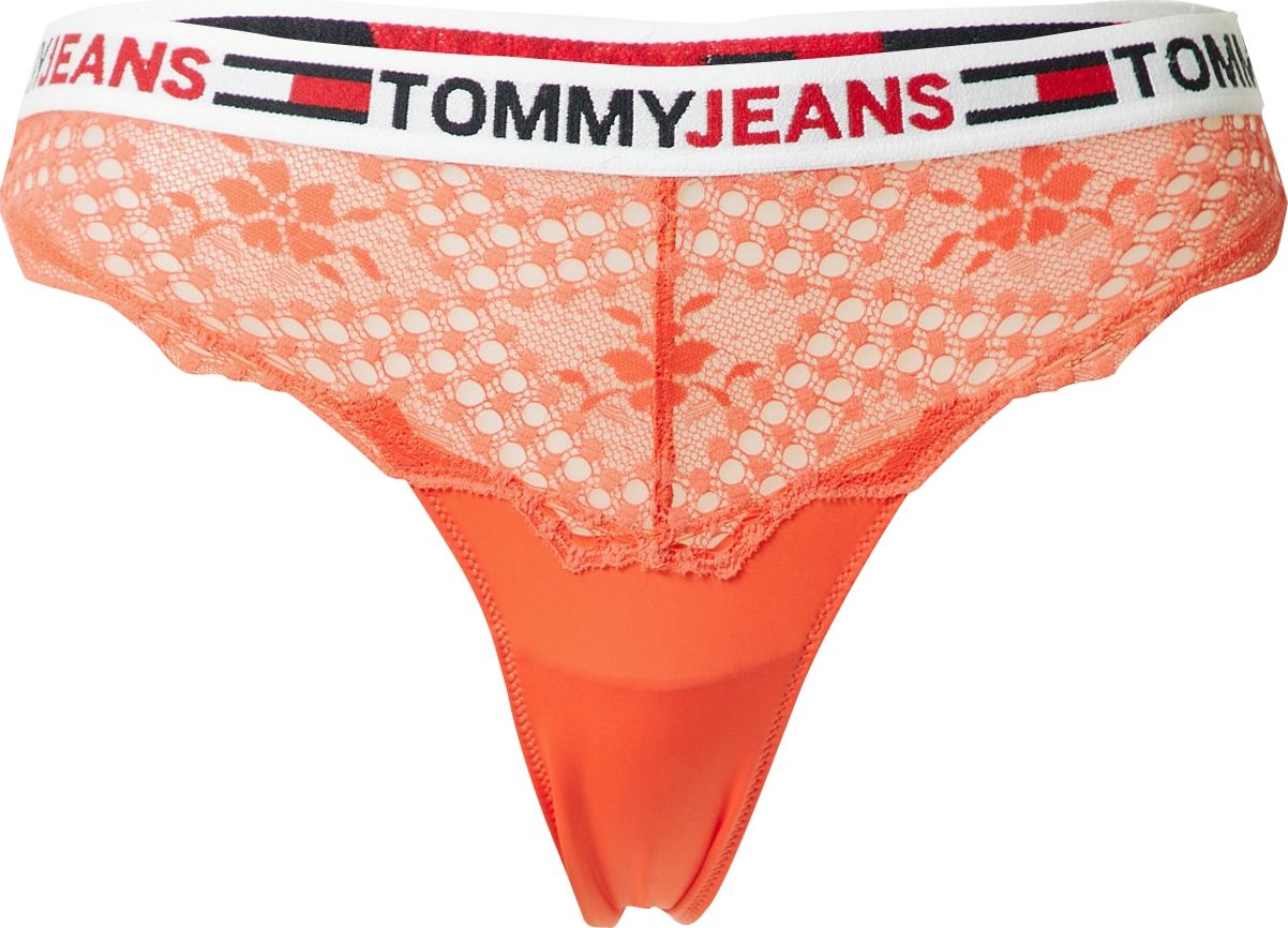 Tommy Hilfiger Underwear Tanga tmavě oranžová / červená / černá / bílá