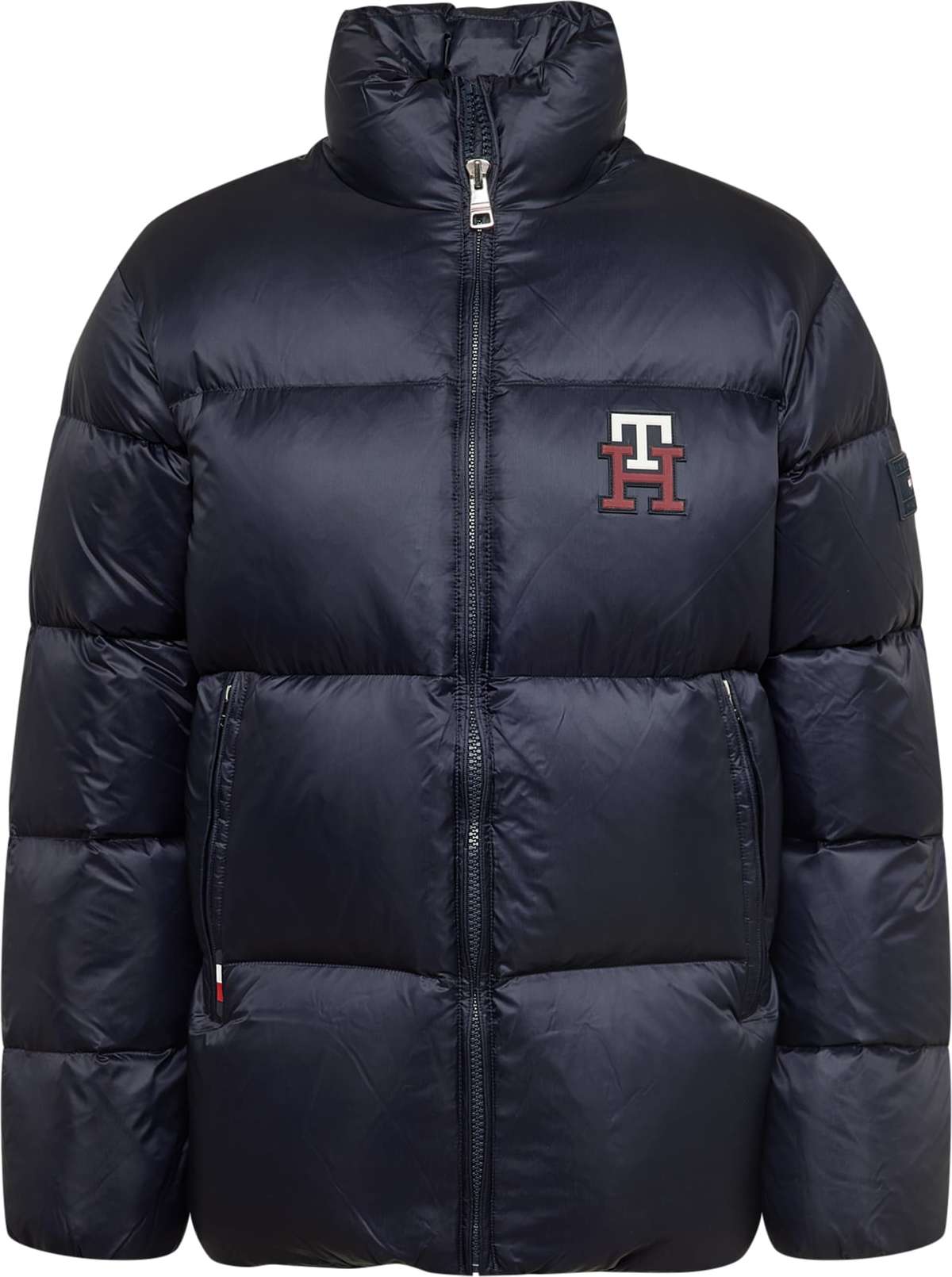 TOMMY HILFIGER Zimní bunda noční modrá / tmavě červená / bílá