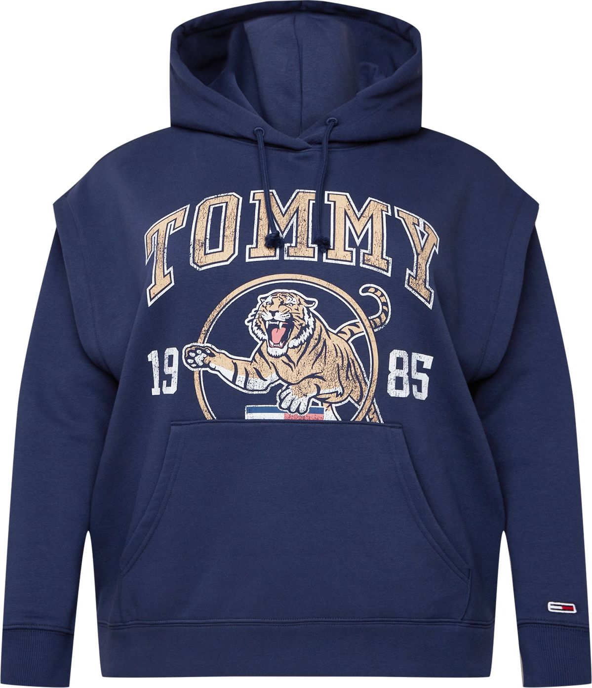 Tommy Jeans Curve Mikina 'COLLEGE TIGER' námořnická modř / mix barev