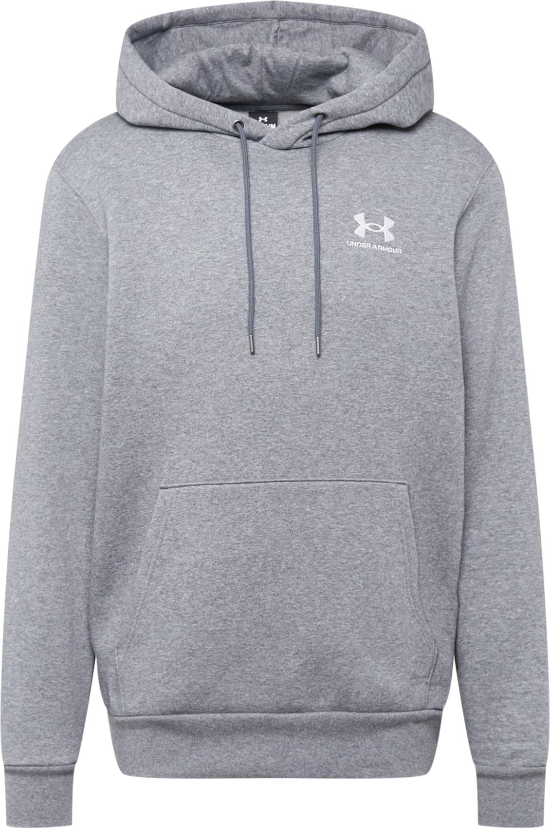 UNDER ARMOUR Sportovní mikina tmavě šedá / bílá