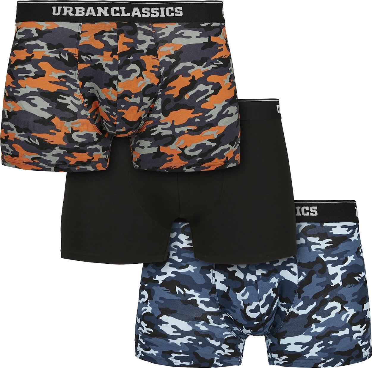 Urban Classics Boxerky kouřově modrá / chladná modrá / oranžová / černá