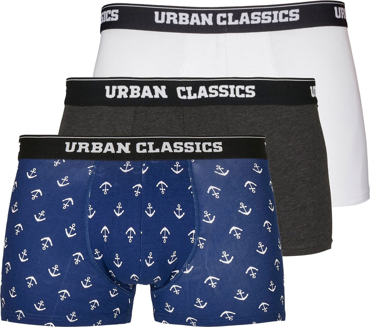 Urban Classics Boxerky námořnická modř / tmavě šedá / černá / bílá