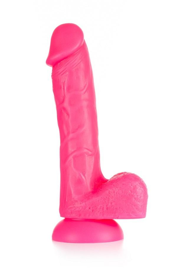 BOOM Dual Density Dildo Glow in Dark celorůžové BOOM