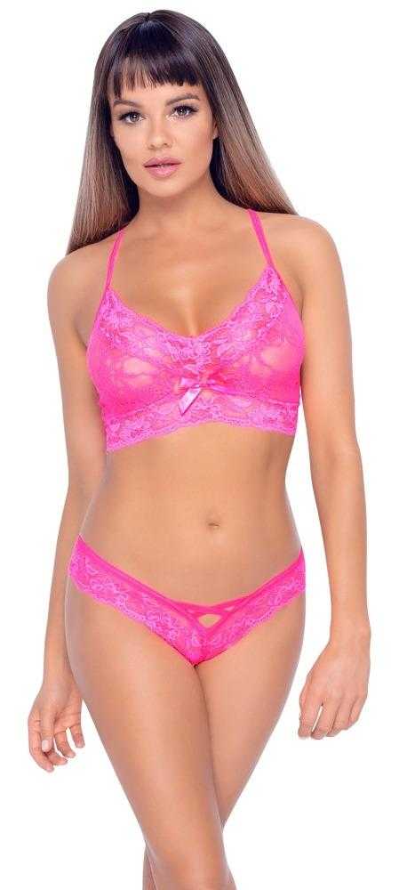 Cottelli Lingerie Krajkový set - růžový: L/XL Cottelli Collection