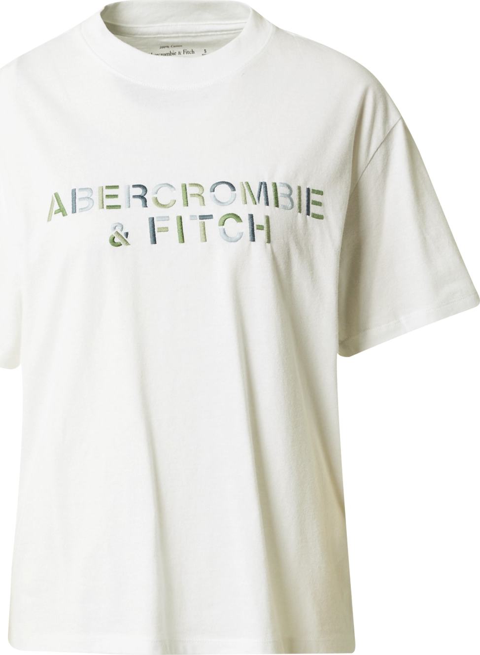 Abercrombie & Fitch Tričko chladná modrá / pastelová modrá / zelená / bílá