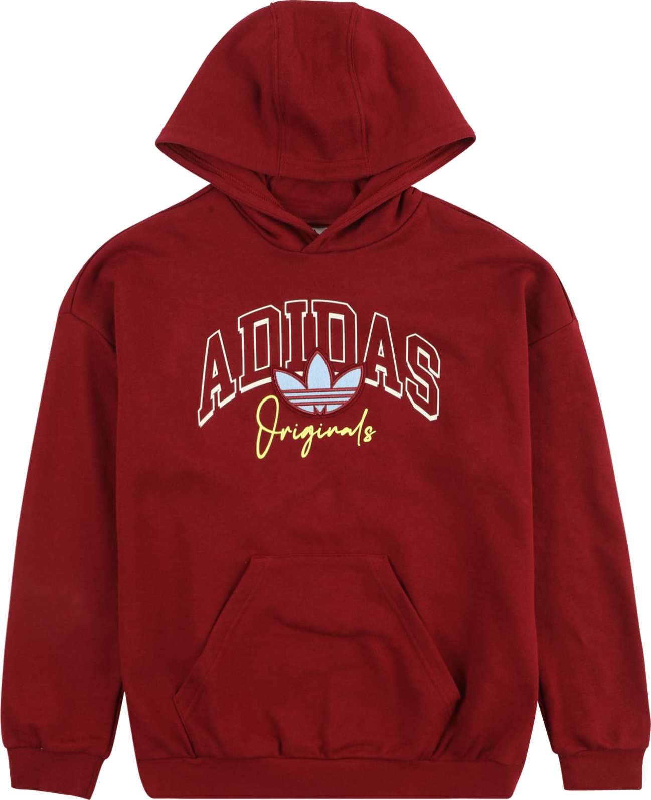 ADIDAS ORIGINALS Mikina opálová / světle žlutá / burgundská červeň / bílá