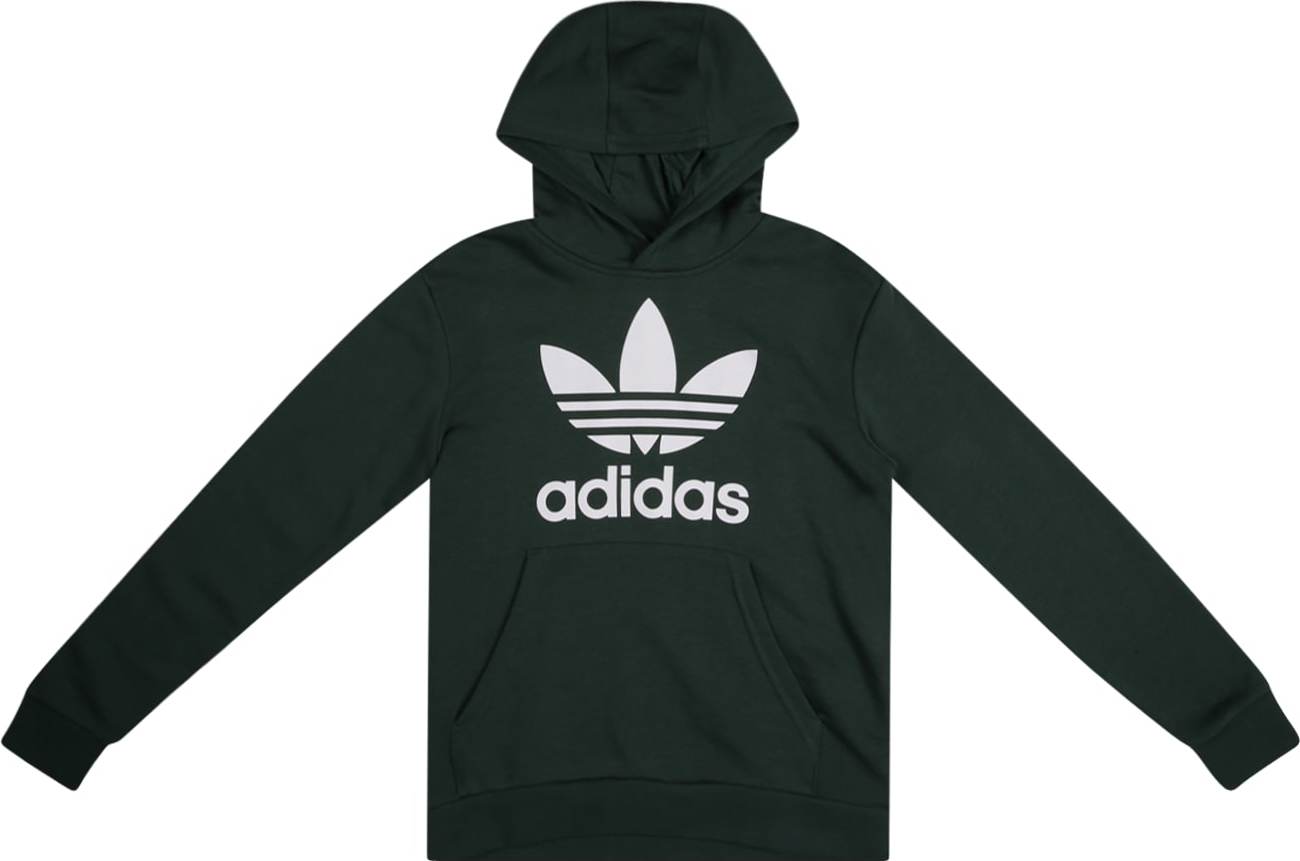 ADIDAS ORIGINALS Mikina 'Trefoil' tmavě zelená / bílá