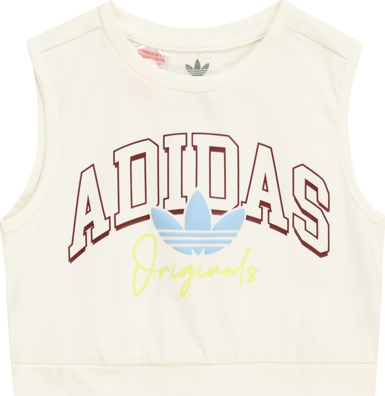 ADIDAS ORIGINALS Tričko světlemodrá / žlutá / burgundská červeň / barva bílé vlny