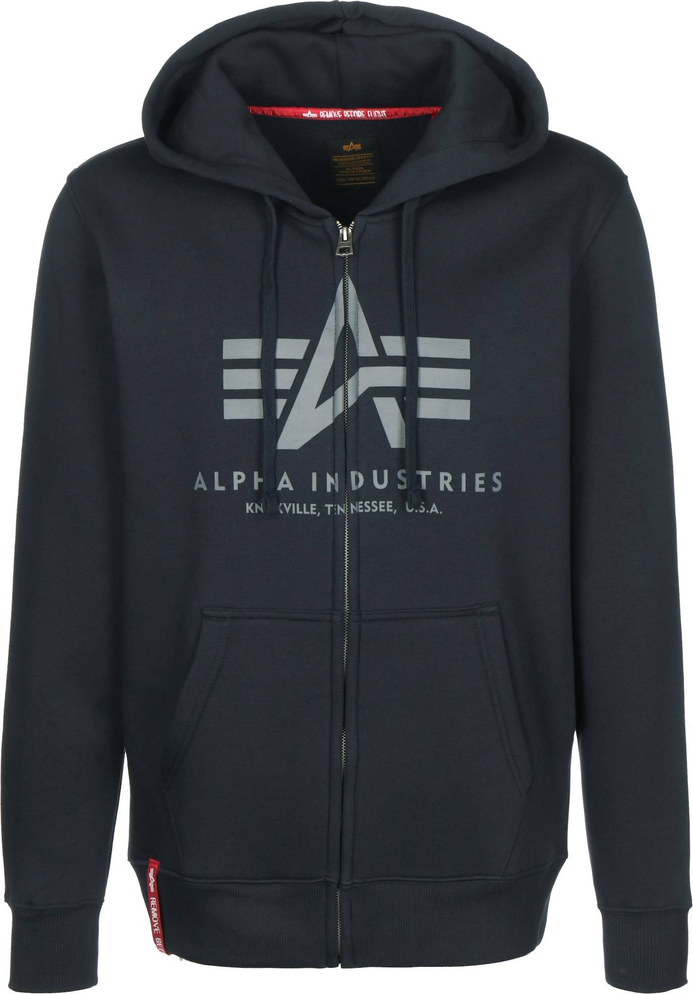 ALPHA INDUSTRIES Mikina marine modrá / šedá / červená / bílá