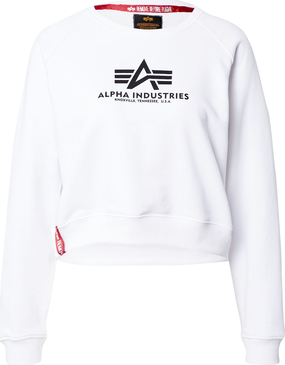 ALPHA INDUSTRIES Mikina černá / bílá