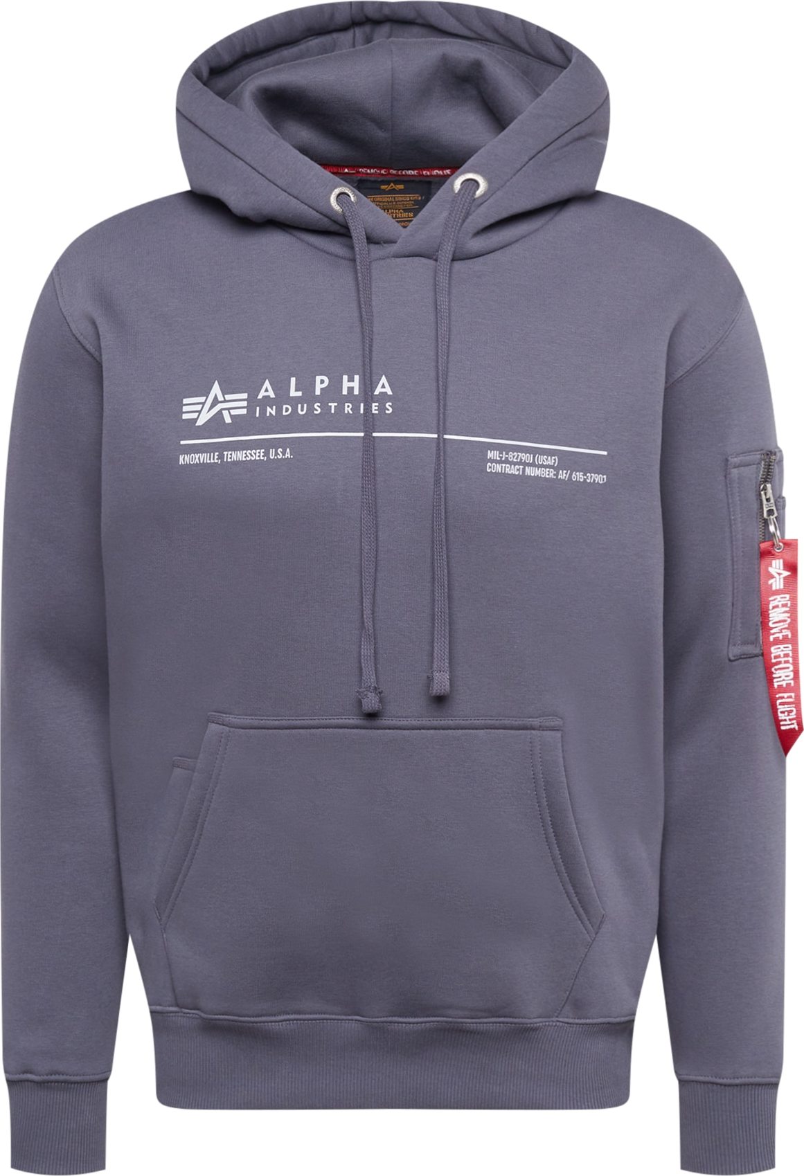 ALPHA INDUSTRIES Mikina grafitová / světle šedá / červená