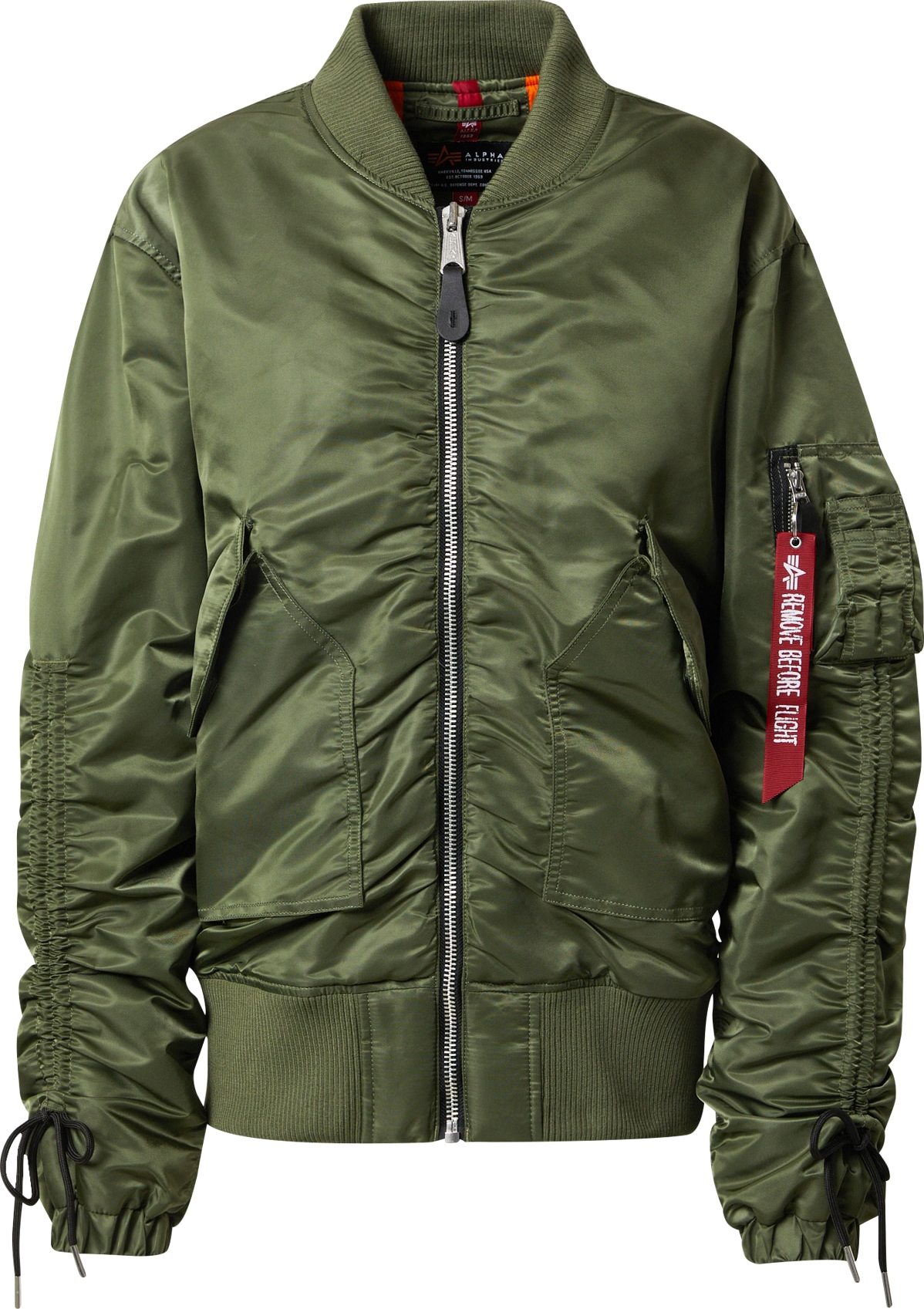 ALPHA INDUSTRIES Přechodná bunda olivová / krvavě červená / bílá