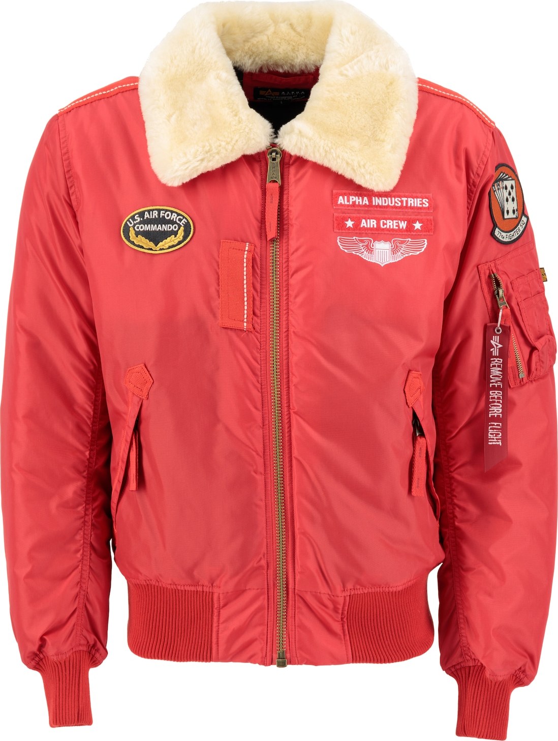 ALPHA INDUSTRIES Zimní bunda 'Injector III Air Force' mix barev / červená