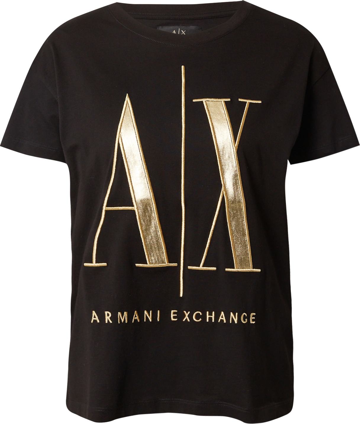 ARMANI EXCHANGE Tričko zlatá / černá