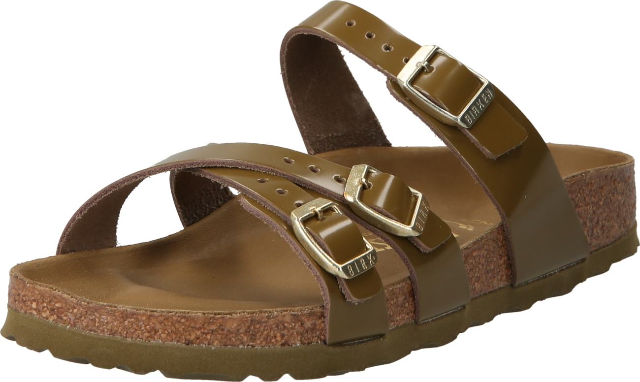 BIRKENSTOCK Pantofle 'Franca' tmavě zelená