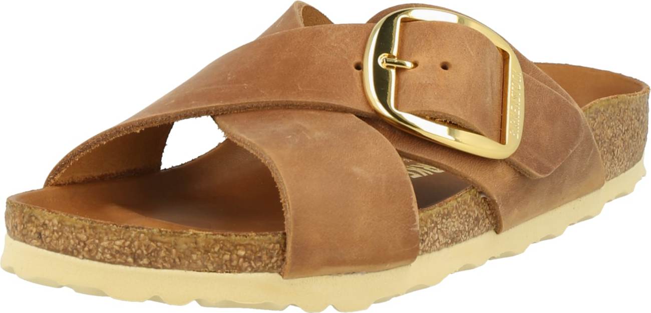 BIRKENSTOCK Pantofle 'Siena' hnědá / zlatá