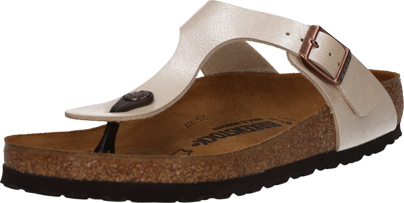 BIRKENSTOCK Pantofle 'Gizeh' krémová