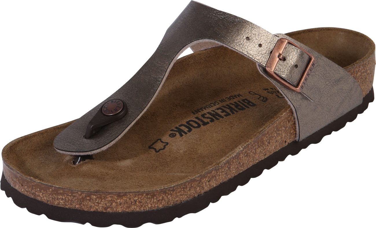 BIRKENSTOCK Pantofle 'Gizeh' bronzová