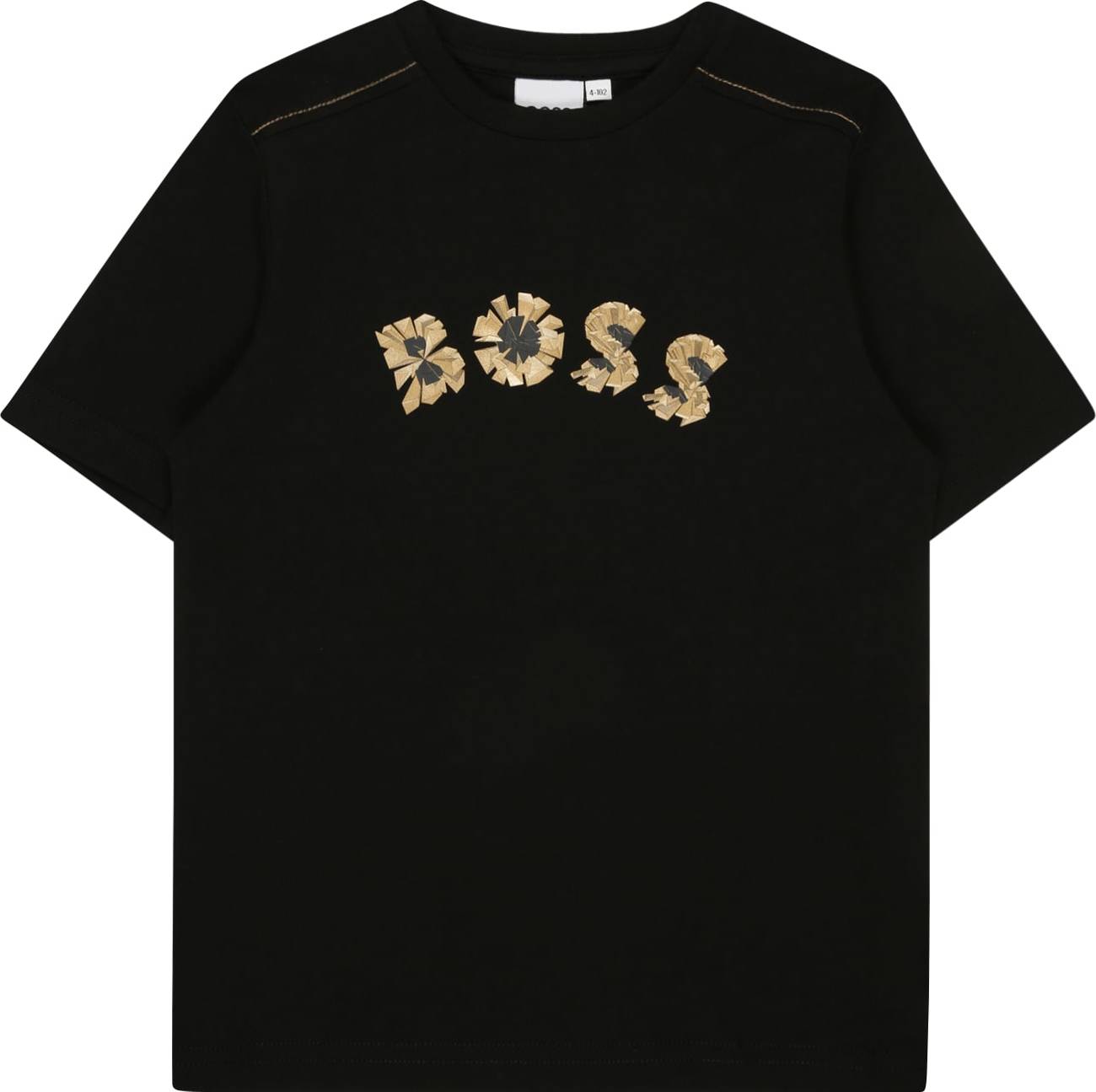 BOSS Kidswear Tričko světle hnědá / černá