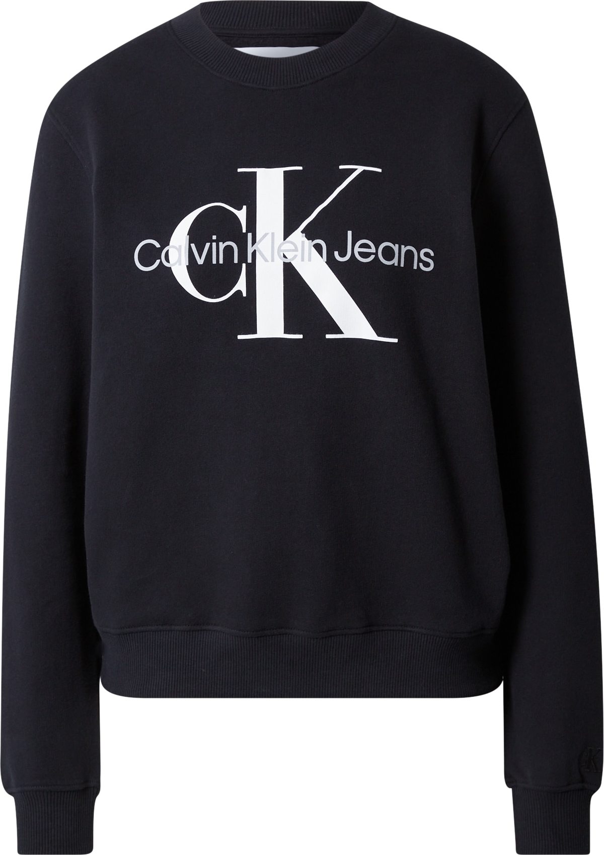 Calvin Klein Jeans Mikina světle šedá / černá / bílá