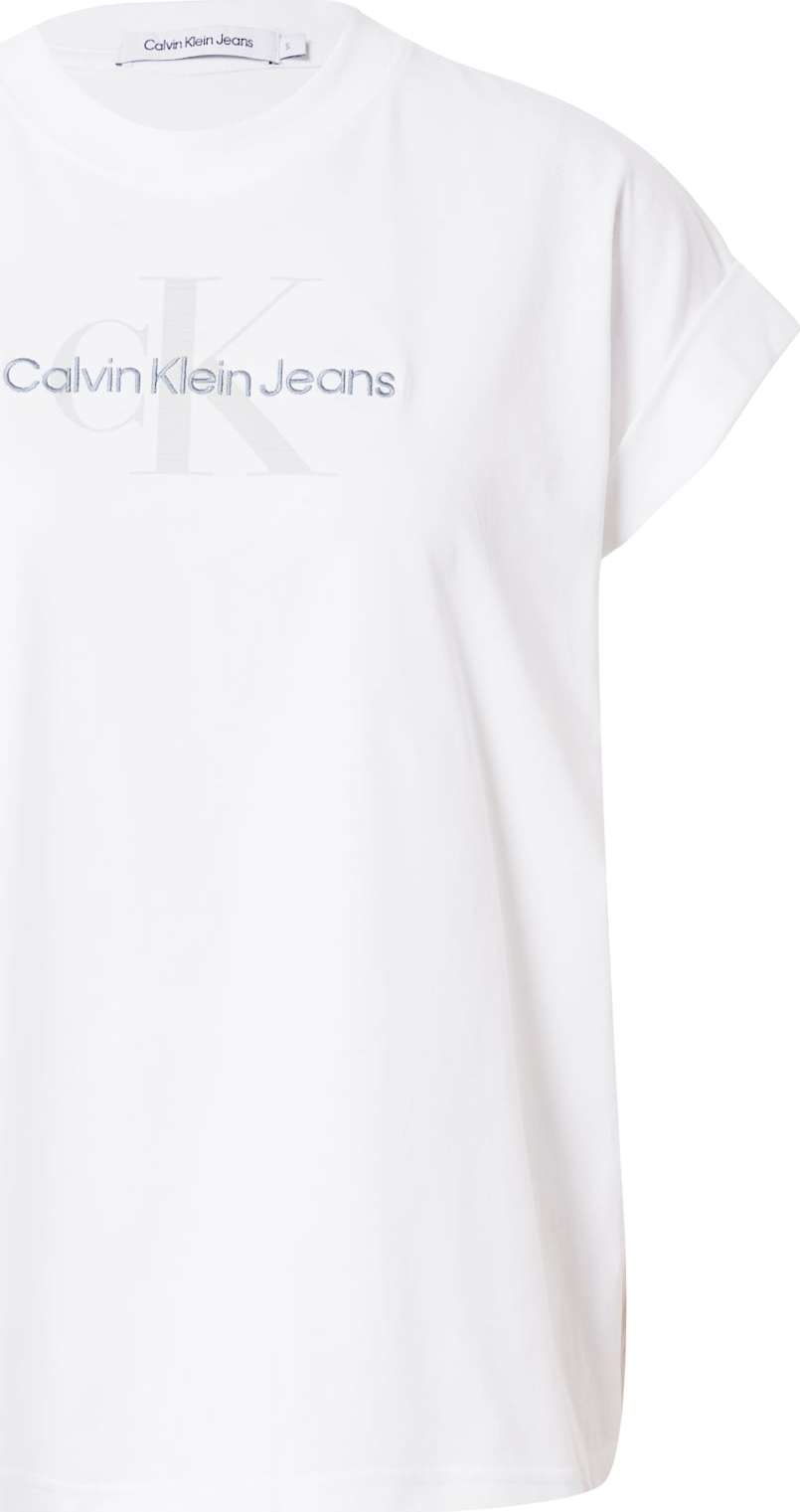 Calvin Klein Jeans Tričko šedá / světle šedá / bílá