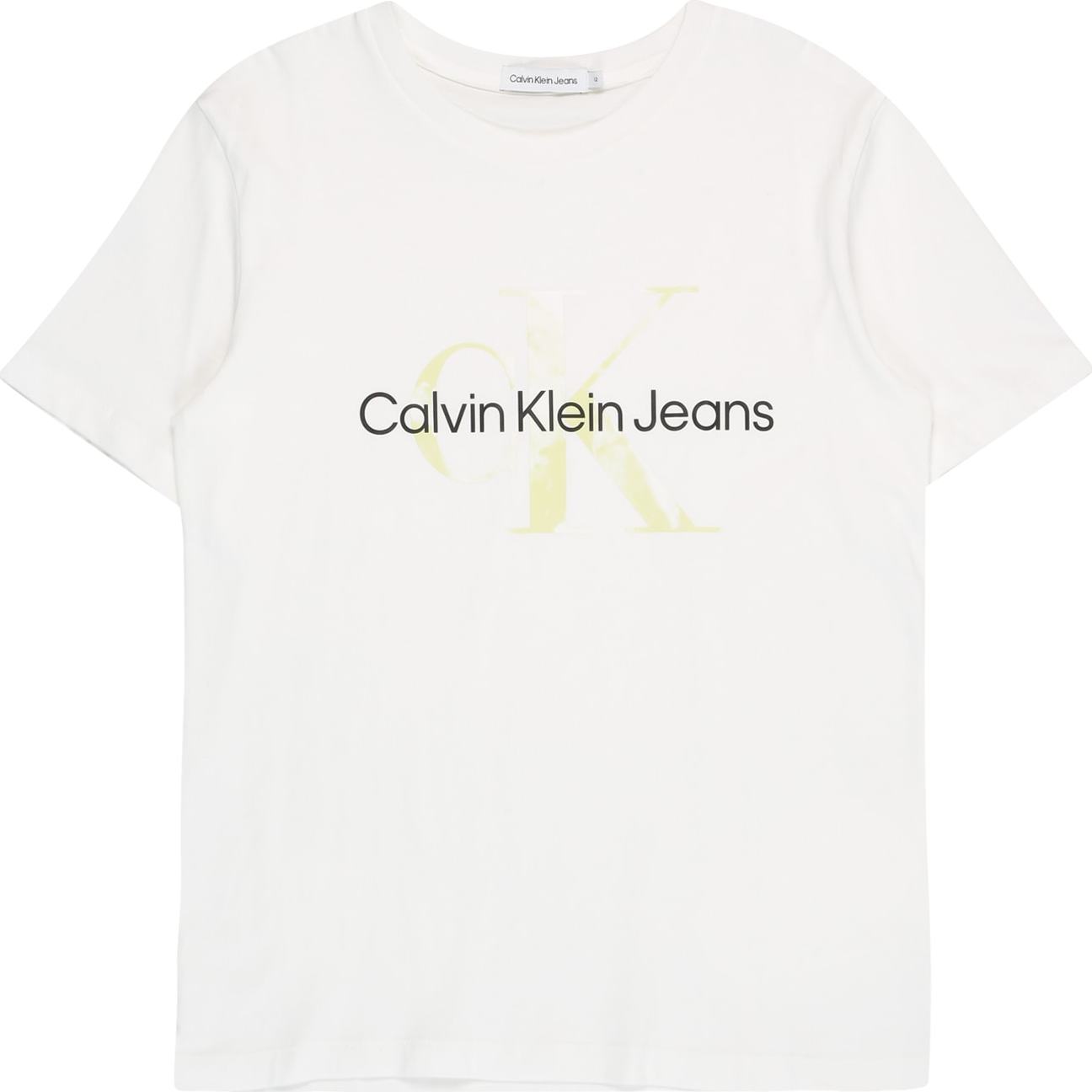 Calvin Klein Jeans Tričko žlutá / černá / bílá