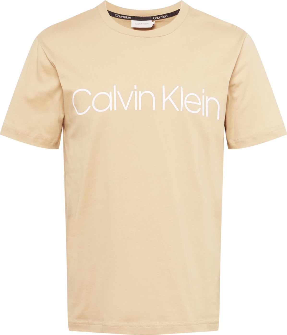 Calvin Klein Tričko béžová / bílá