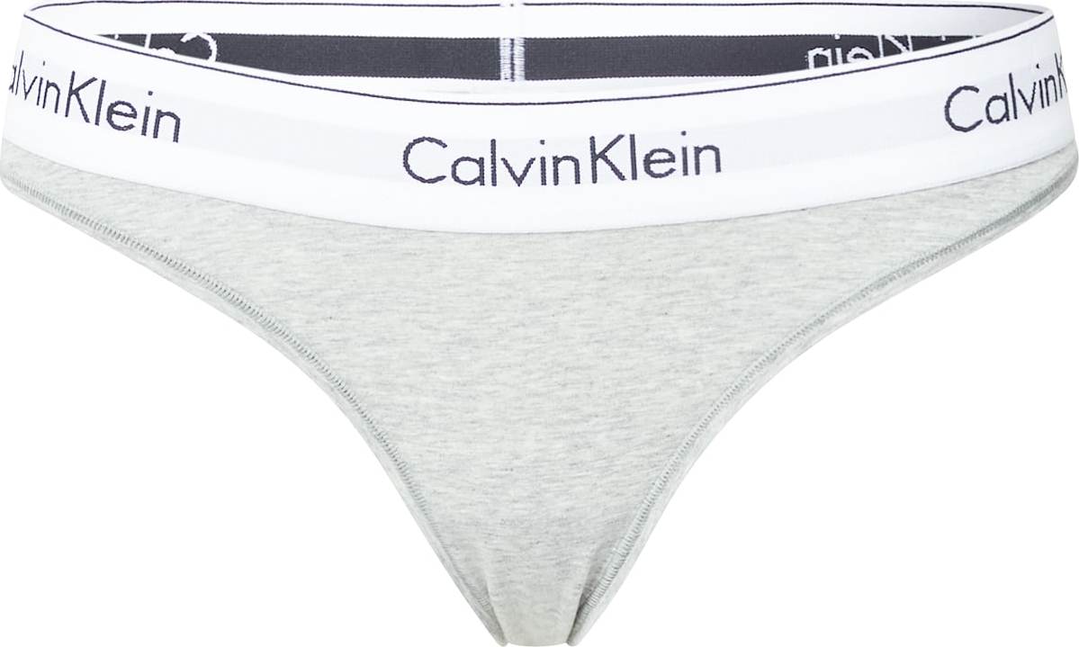 Calvin Klein Underwear Tanga šedý melír / černá / bílá