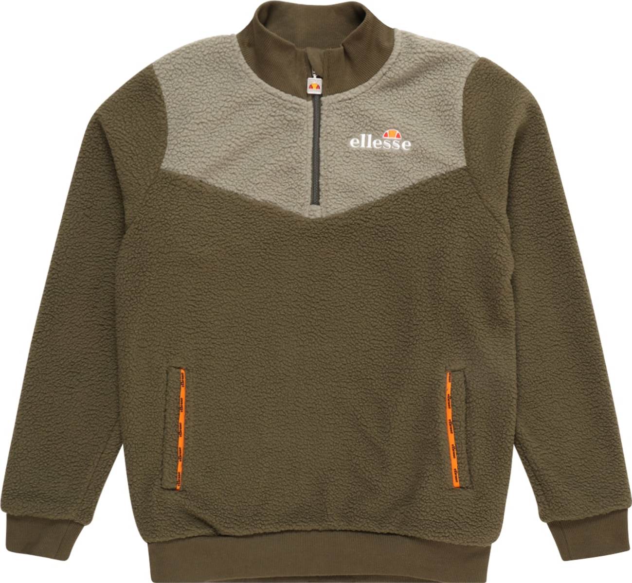 ELLESSE Mikina 'Storelo' šedá / khaki / oranžová / bílá