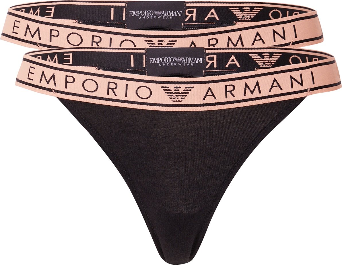 Emporio Armani Tanga broskvová / černá