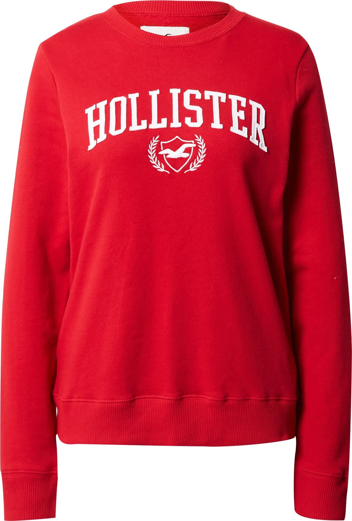 HOLLISTER Mikina červená / bílá