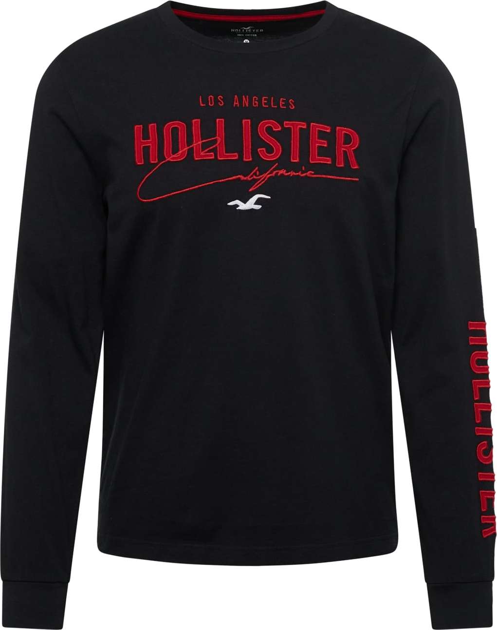 HOLLISTER Tričko červená / černá / bílá