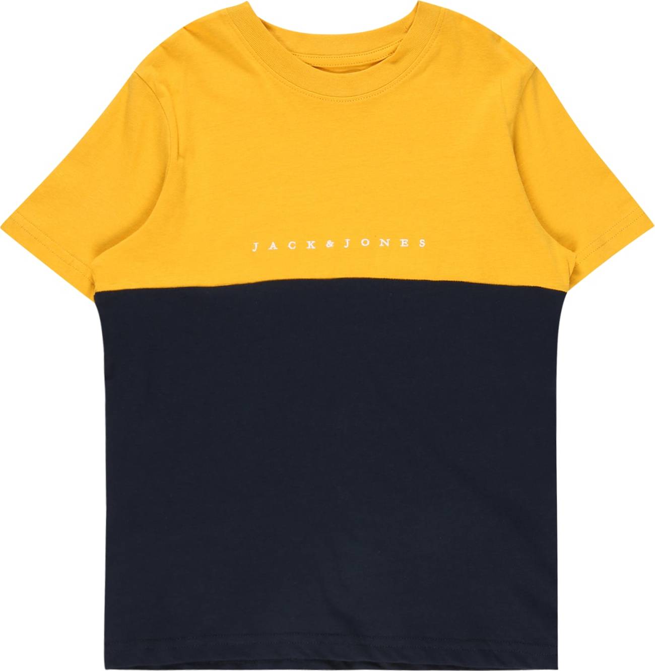 Jack & Jones Junior Tričko 'COPENHAGEN' noční modrá / zlatě žlutá / bílá