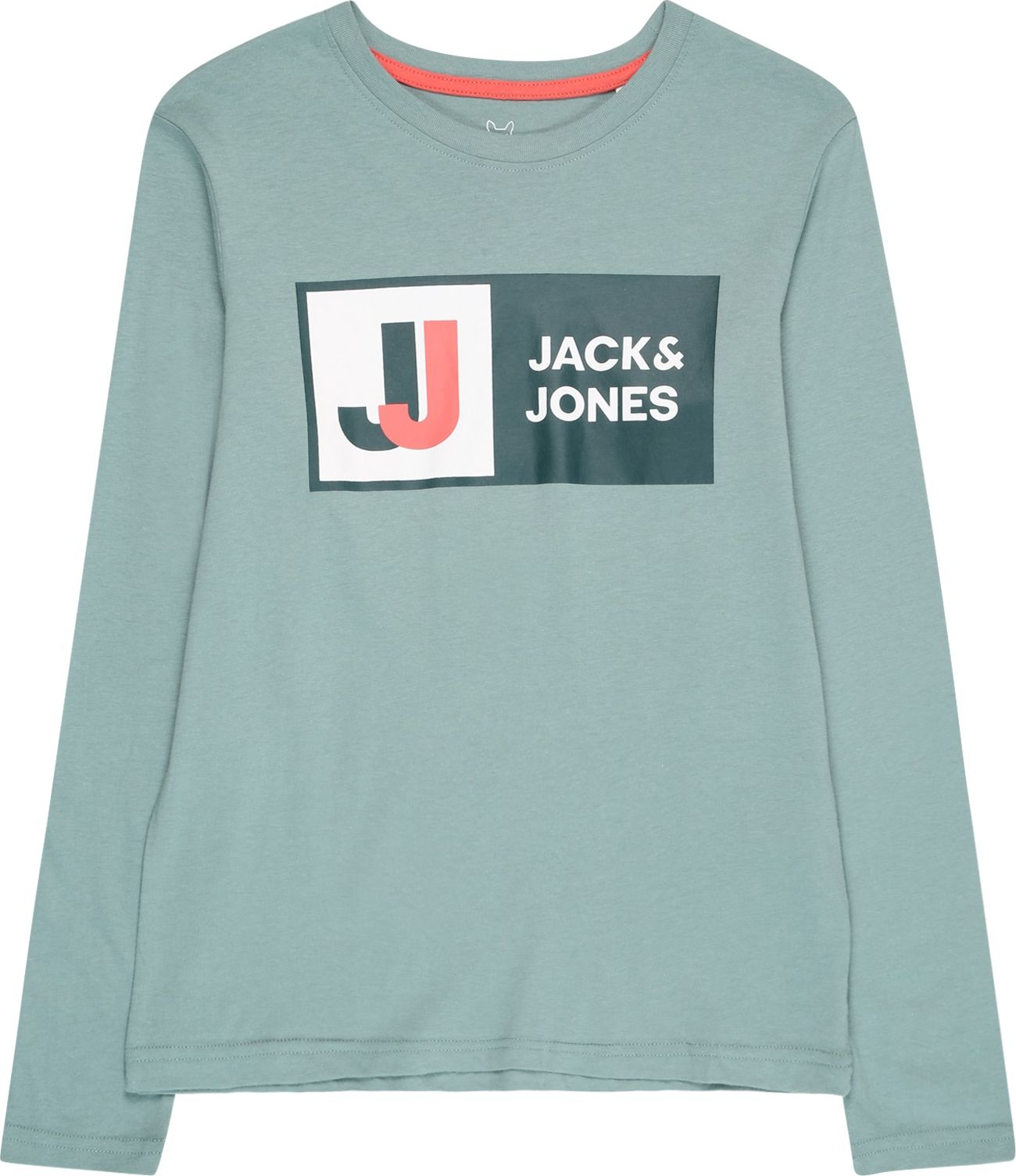 Jack & Jones Junior Tričko 'LOGAN' námořnická modř / kouřově modrá / oranžová / offwhite