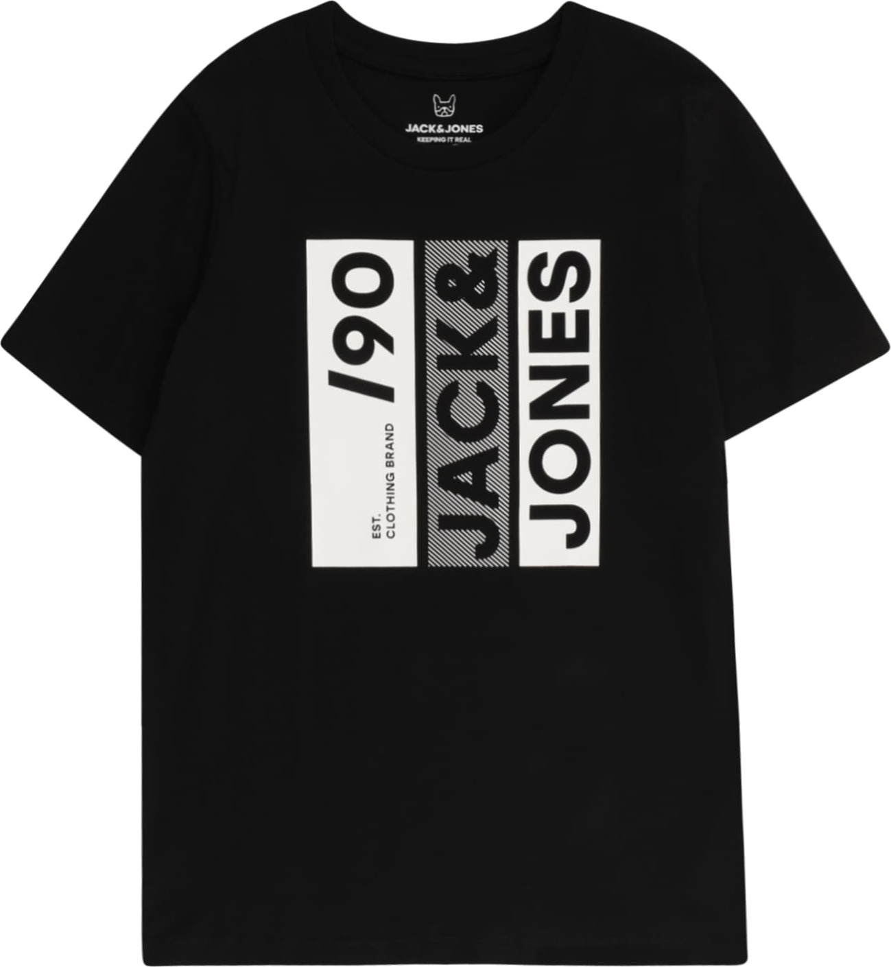 Jack & Jones Junior Tričko šedá / černá / bílá