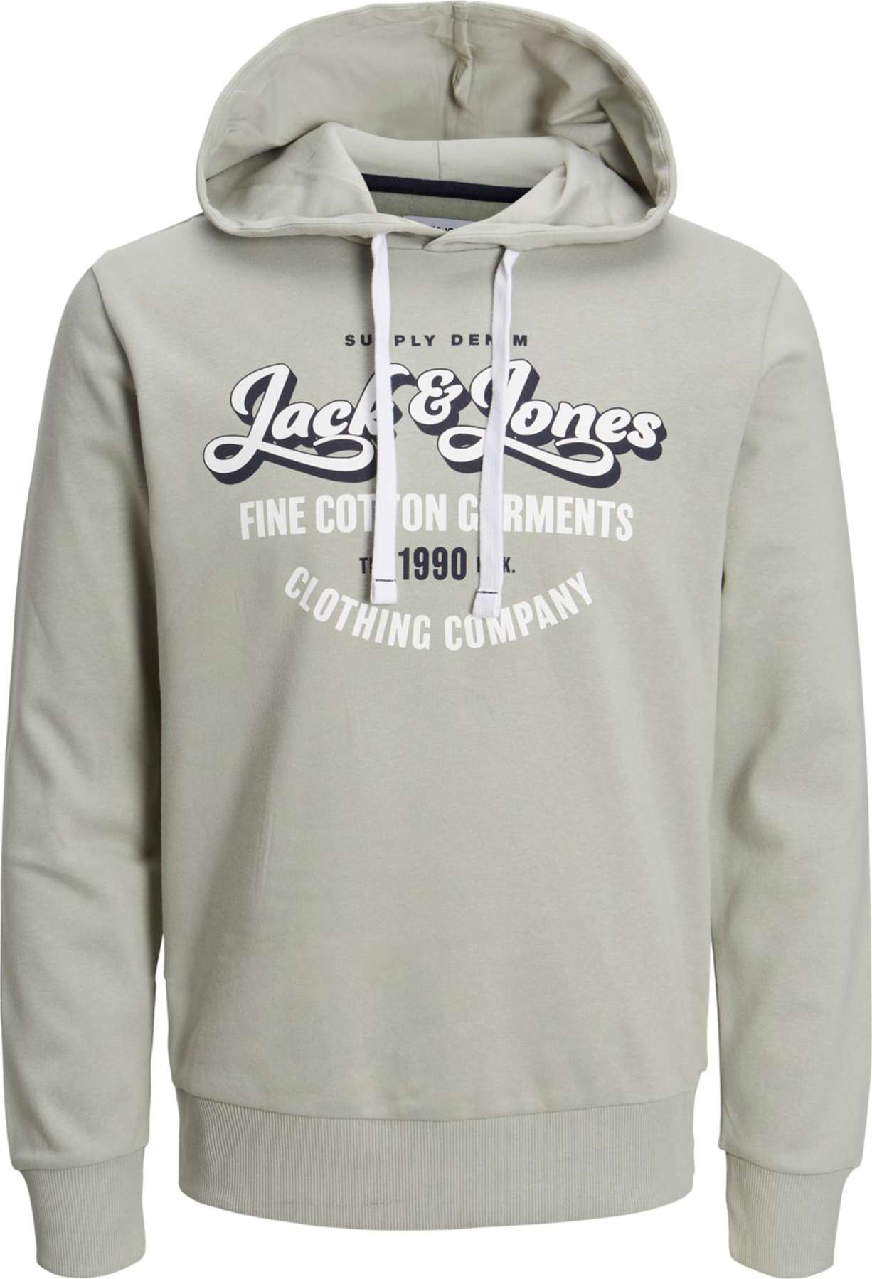 JACK & JONES Mikina 'ANDY' šedá / tmavě šedá / bílá