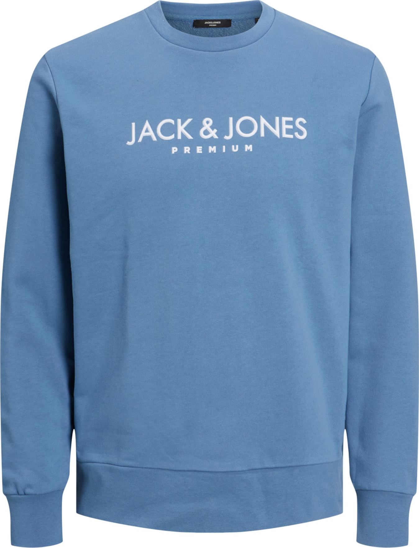 JACK & JONES Mikina modrá / bílá