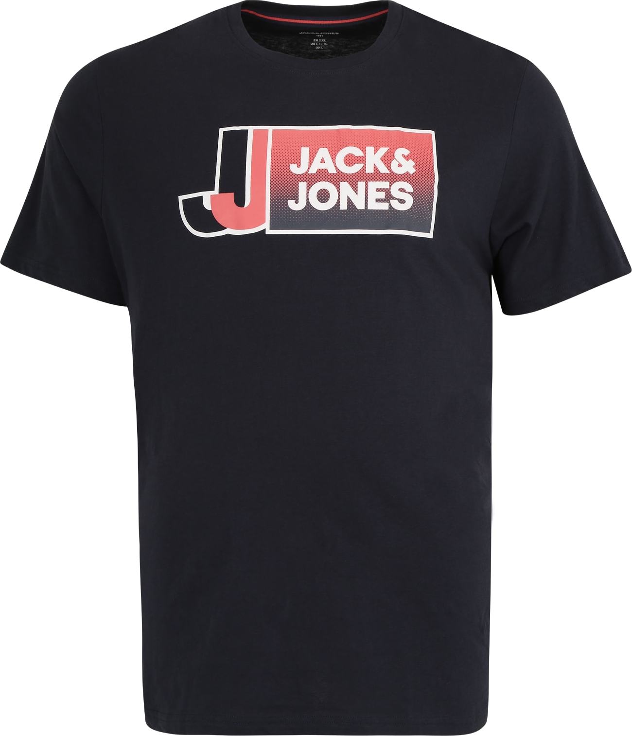 Jack & Jones Plus Tričko marine modrá / červená / bílá