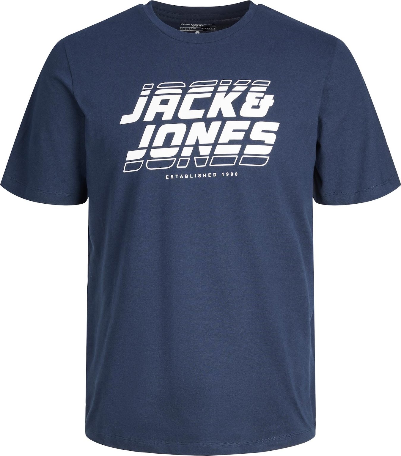 JACK & JONES Tričko 'ELLIOT' tmavě modrá / bílá