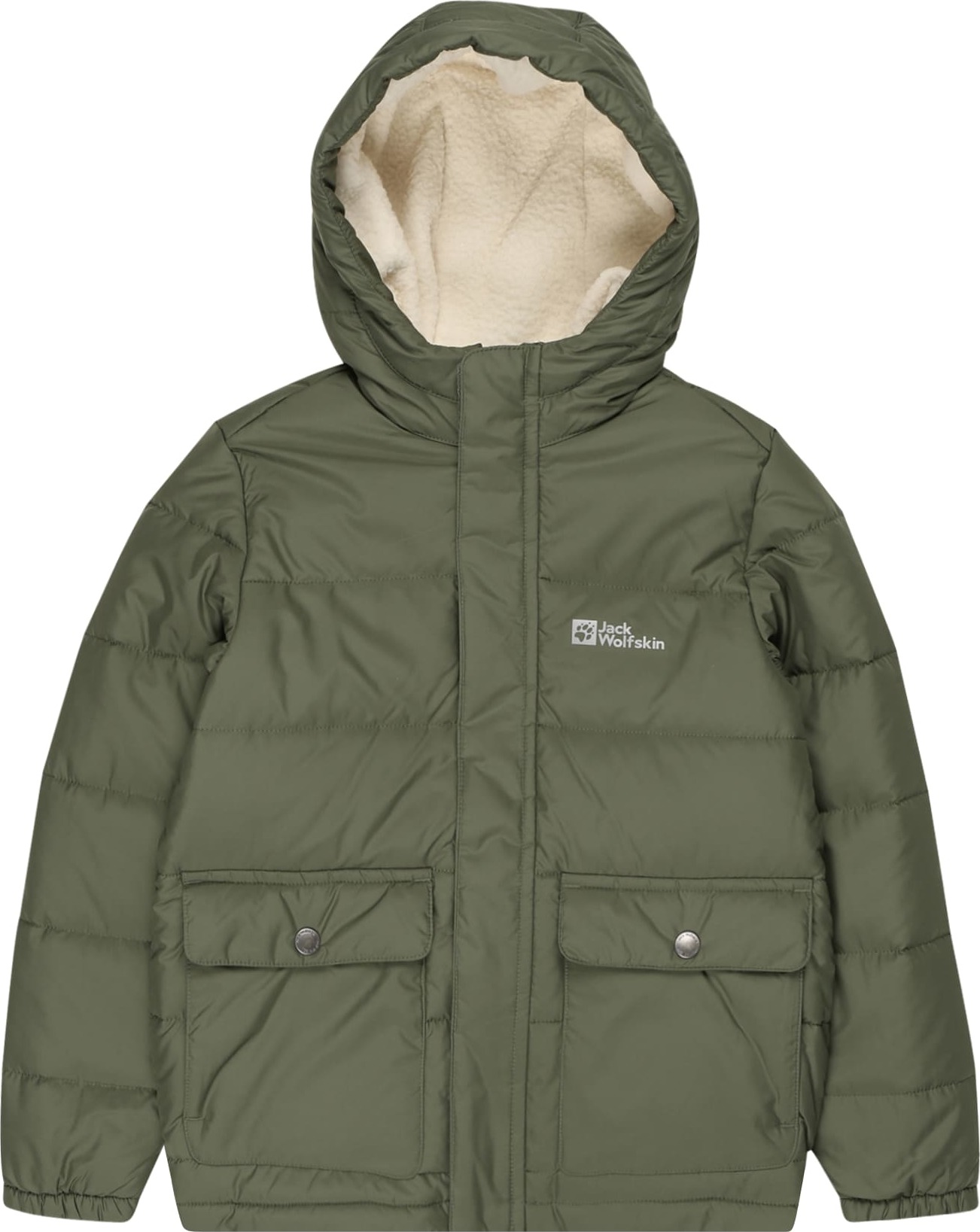 JACK WOLFSKIN Outdoorová bunda 'Snow Fox' khaki / bílá