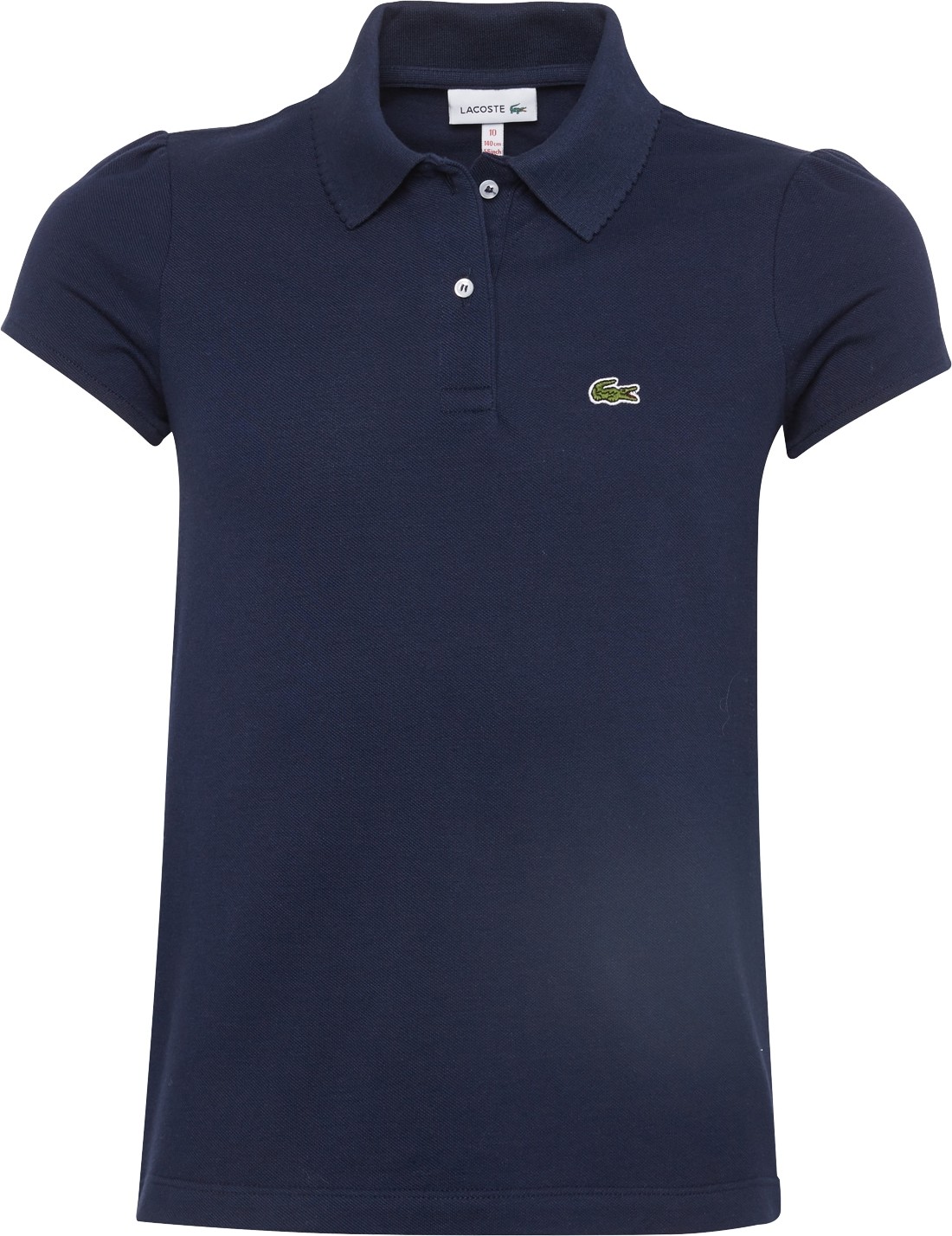 LACOSTE Tričko 'GIRL SHORT SLEEVED RIBBED COLLAR' marine modrá