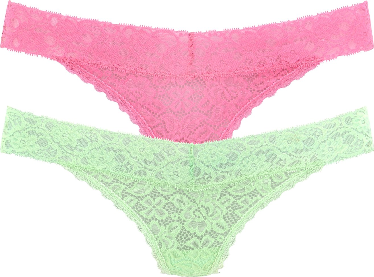 LASCANA Tanga zelená / pink