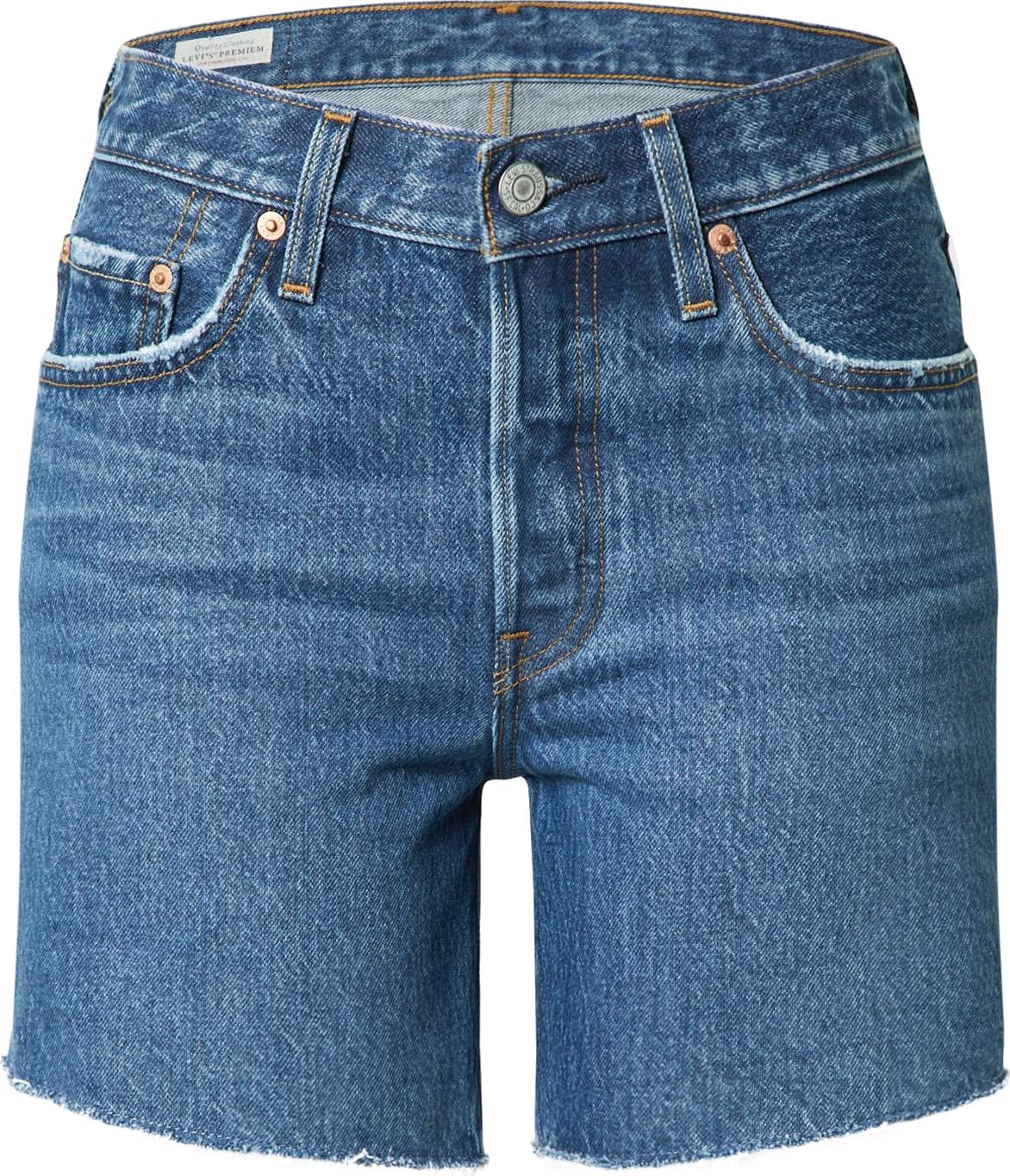 LEVI'S Džíny '501® ROLLED SHORT DARK INDIGO - WORN IN' modrá džínovina