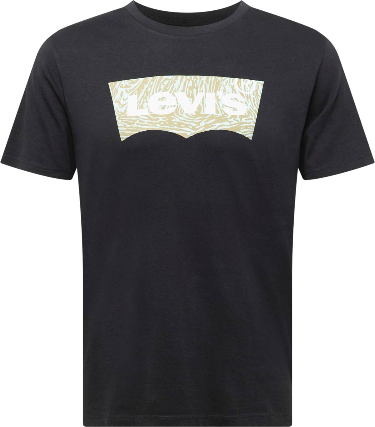 LEVI'S Tričko 'GRAPHIC CREWNECK TEE BLACKS' khaki / nefritová / černá / bílá