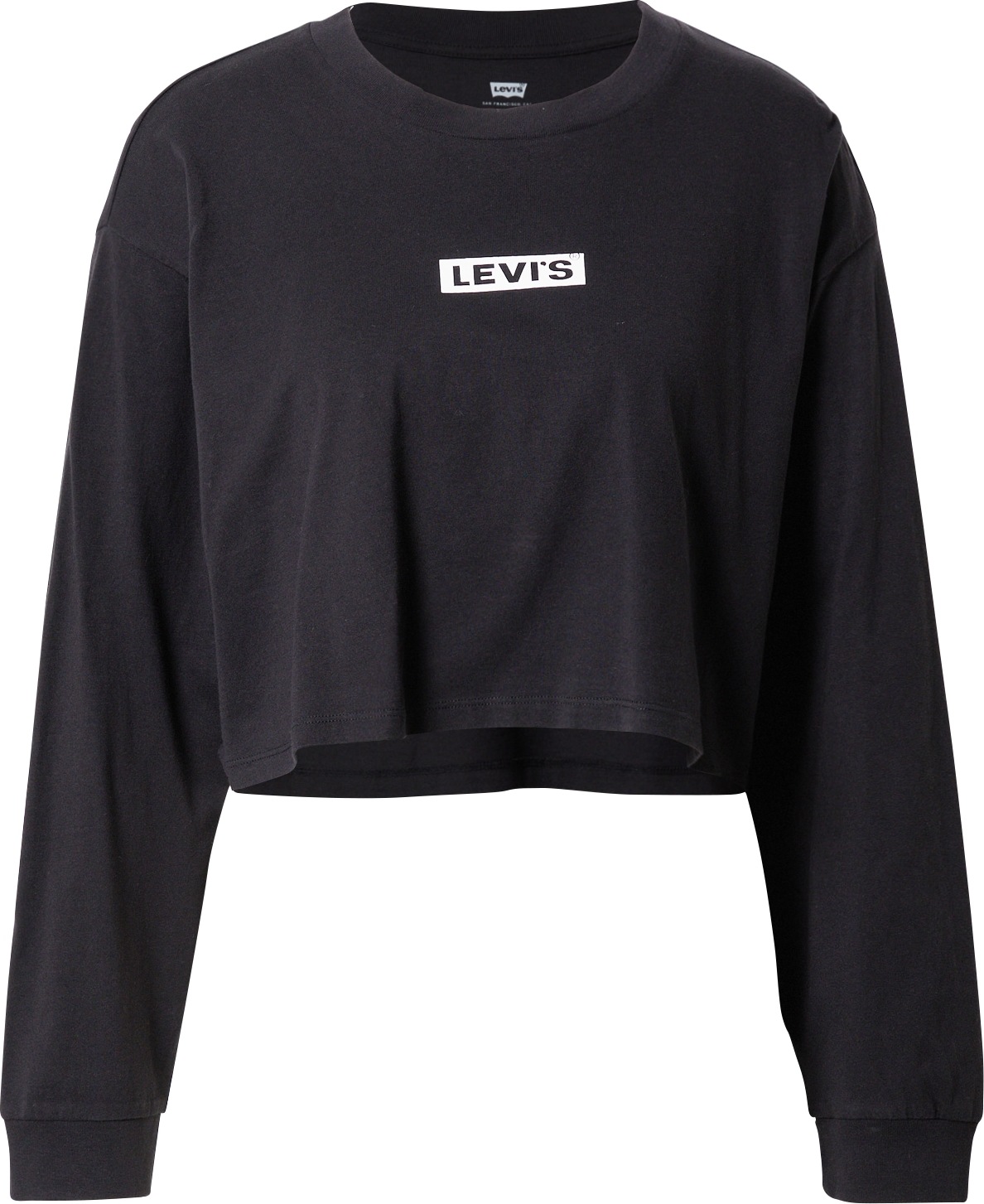 LEVI'S Tričko 'GRAPHIC LS CROP REESE BLACKS' černá / bílá