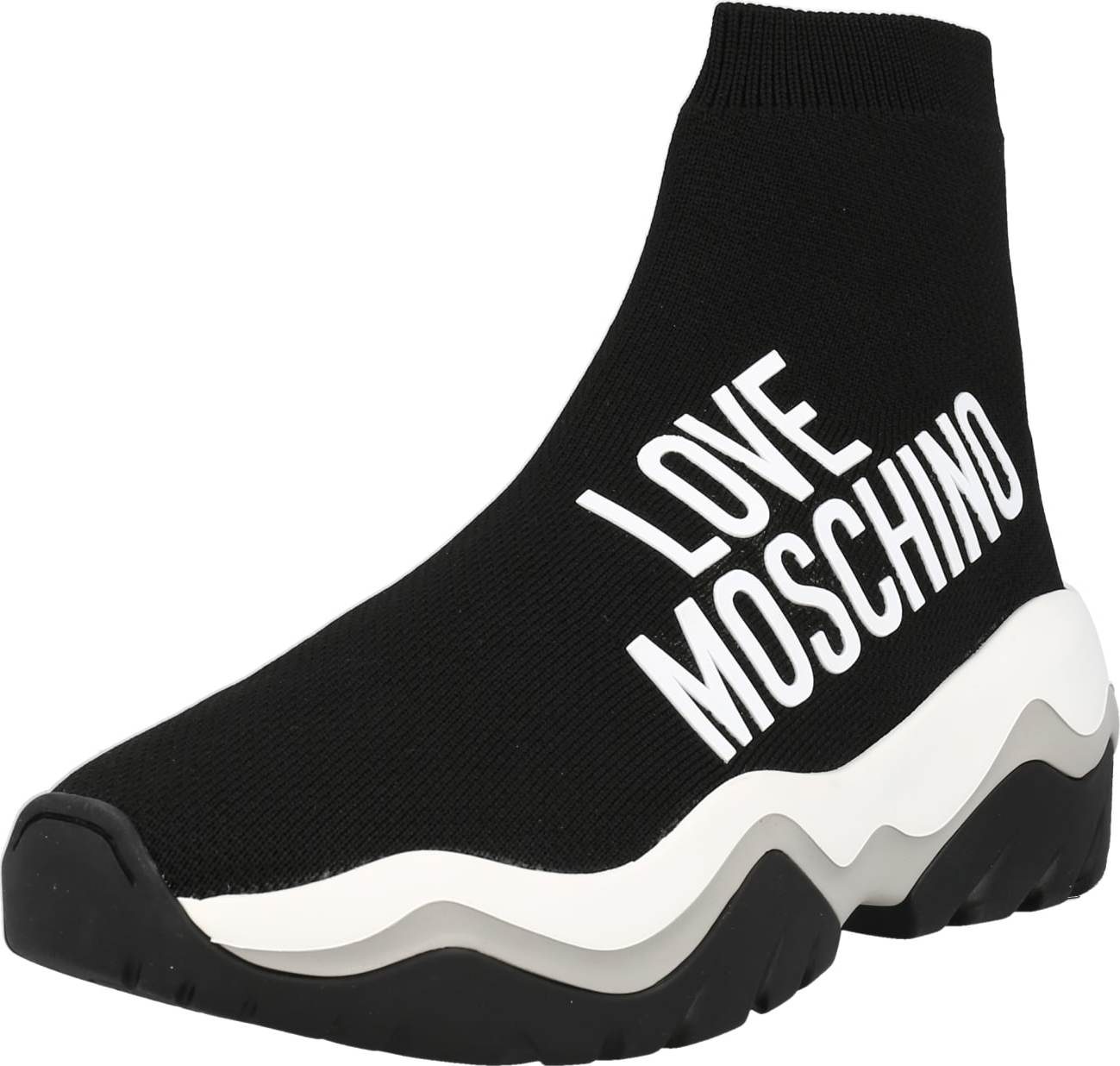 Love Moschino Slip on boty 'CALZA' černá / bílá