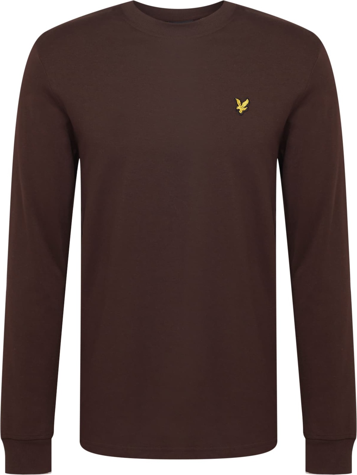 Lyle & Scott Tričko tmavě hnědá / zlatě žlutá