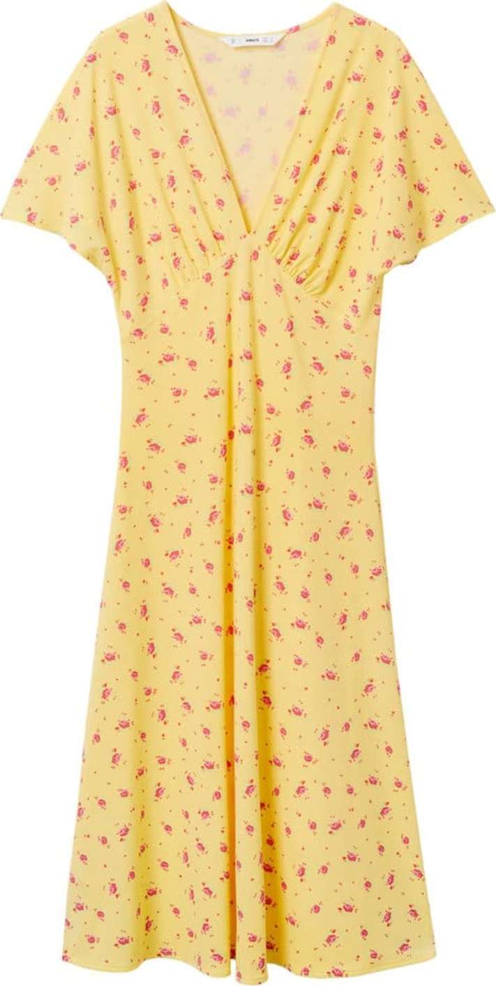 MANGO Letní šaty 'manzano' žlutá / malinová / starorůžová