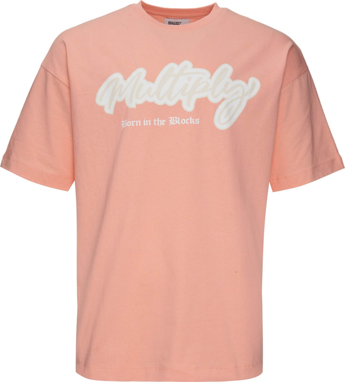 Multiply Apparel Tričko světle béžová / meruňková / bílá