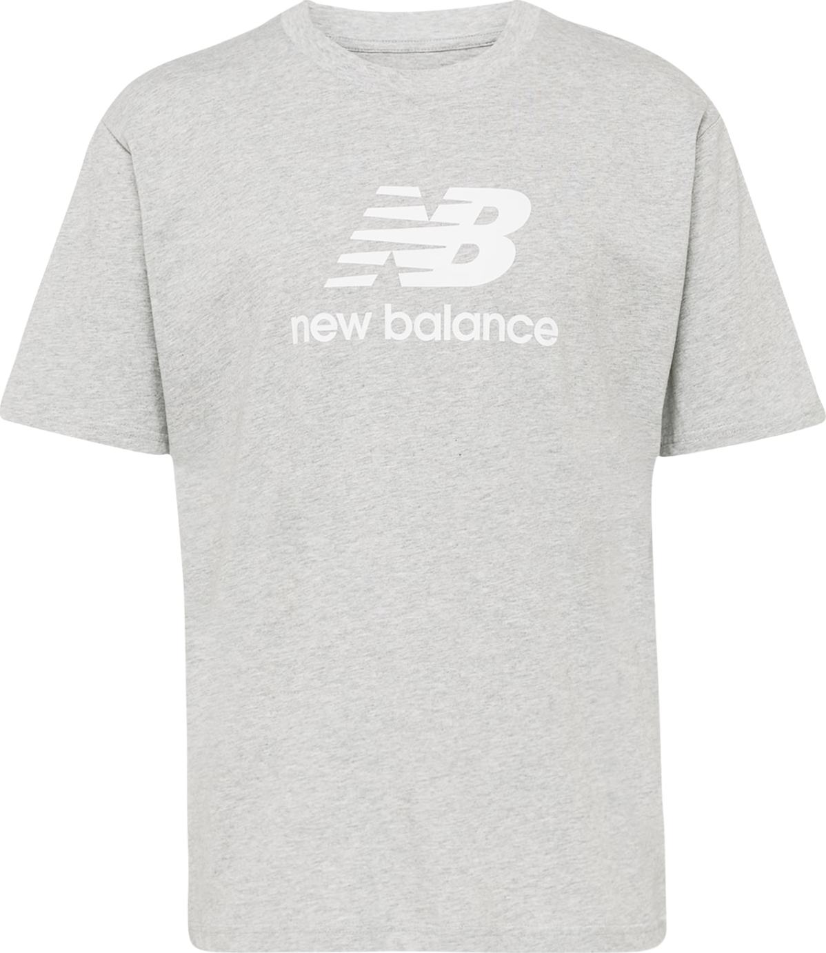 new balance Tričko šedý melír / bílá